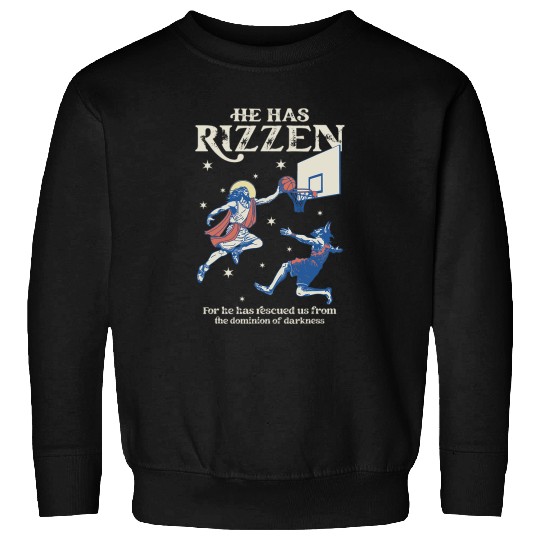 Sport Basketball he is rizzin easter basketball christian religious Sweatshirts