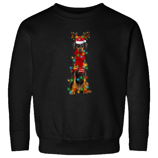 Doberman Pet Lighting xmass Santa Doberman Pinscher Dog Christmas 7 Sweatshirts