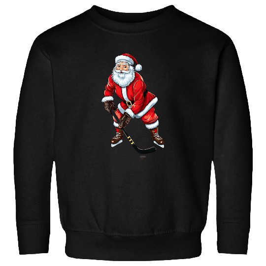 Sport Hockey Santa Ice Hockey Christmas xmass Pajama Boys Girls Kids Sweatshirts