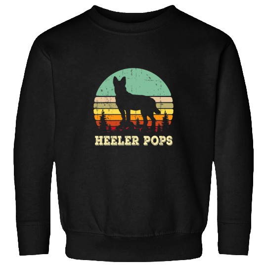 Australian Cattle Pet Retro Heeler Pops Gift Australian Cattle Dog Dad Pet Owner Sweatshirts