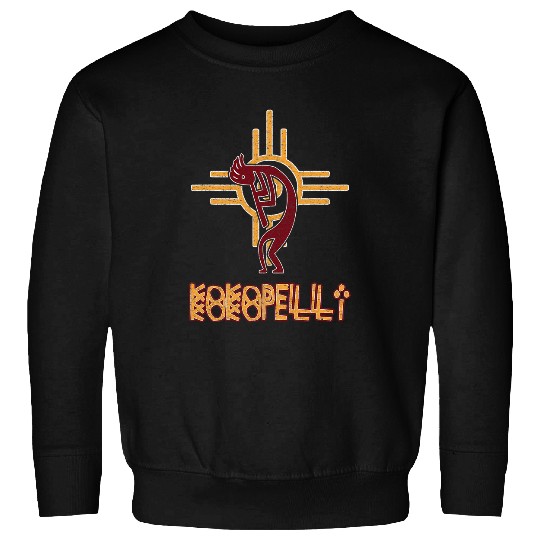Funny Flute Native American Kokopelli Flute Player Sun Symbol Sweatshirts
