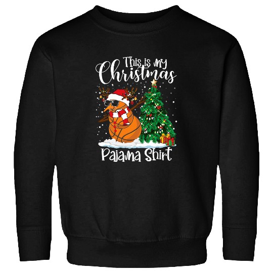 Funny Basketball This Is My Christmas Pajama Basketball xmass Snowman 259 Sweatshirts