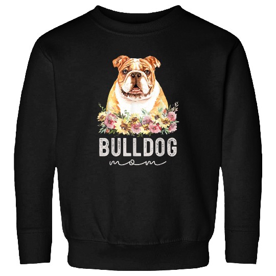 English Bulldog Pet Floral Dog Bully Mom Sweatshirts