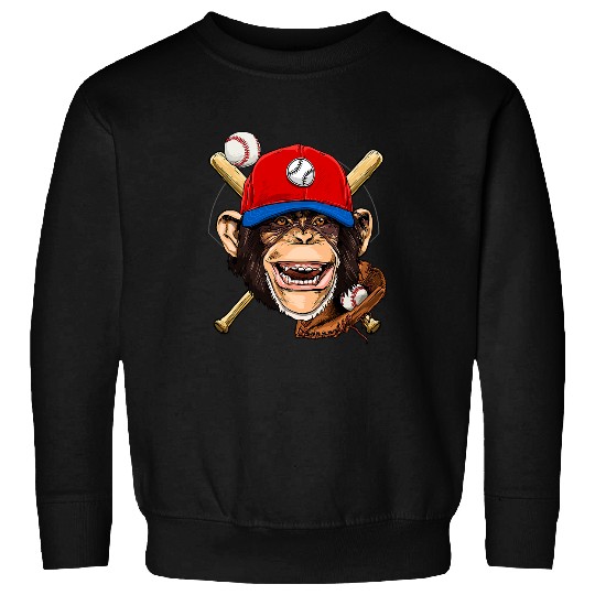 Sport Baseball Monkey Baseball Monkey Lovers Baseball Player 74 Sweatshirts