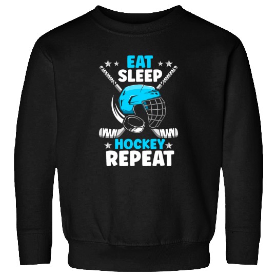 Sport Hockey Retro Eat Sleep Hockey Repeat Kids Adult Ice Hockey vintages 1 Sweatshirts