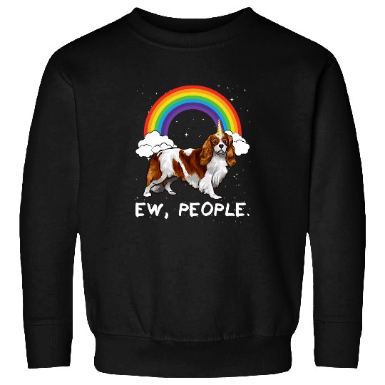 Cavalier Pet Rainbow Cavalier King Charles Spaniel Ew People Unicorn Sweatshirts