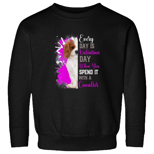 Cavalier Pet Funny Valentines Day Cavalier Mom Mother Cute Pink Fancy 2 Sweatshirts