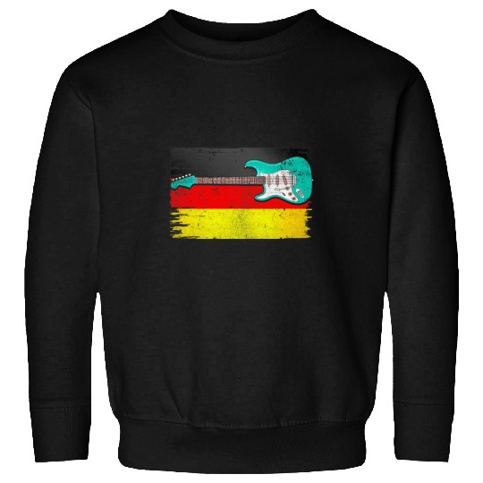 Funny Guitar Germany Flag vintages Guitar Retro Music Band Guitarist Stuff Guitarist Sweatshirts
