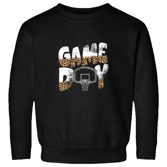 Funny Basketball Leopard Women Print Mom Basketball Game Day Sweatshirts