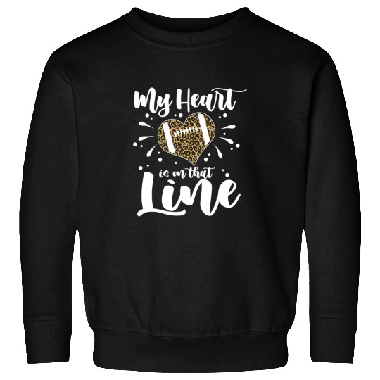 Sport American Football Lineman Mom Leopard Cheetah Print Sweatshirts