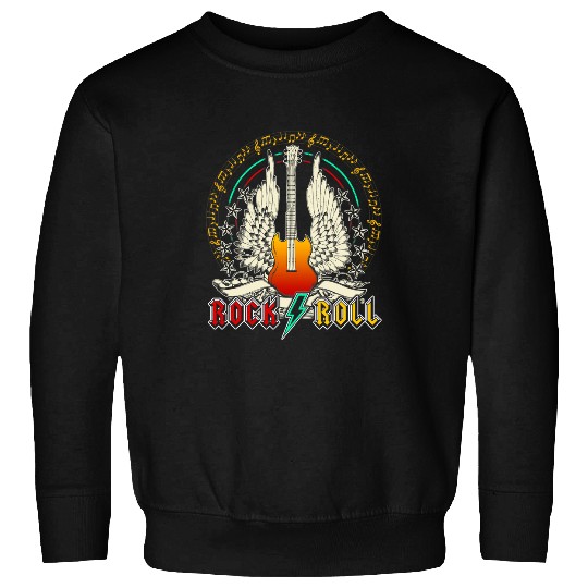 Guitarist Rock Roll Guitar Wings Music School of Rock Classic Retro Guitar Sweatshirts