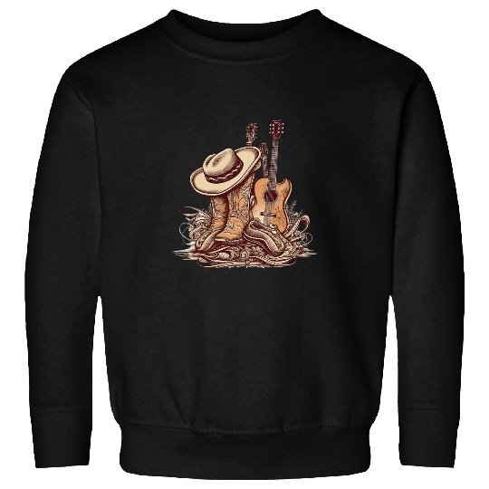 Funny Guitar Country 90s Music Guitar Wild West Cowboy Texas Sweatshirts