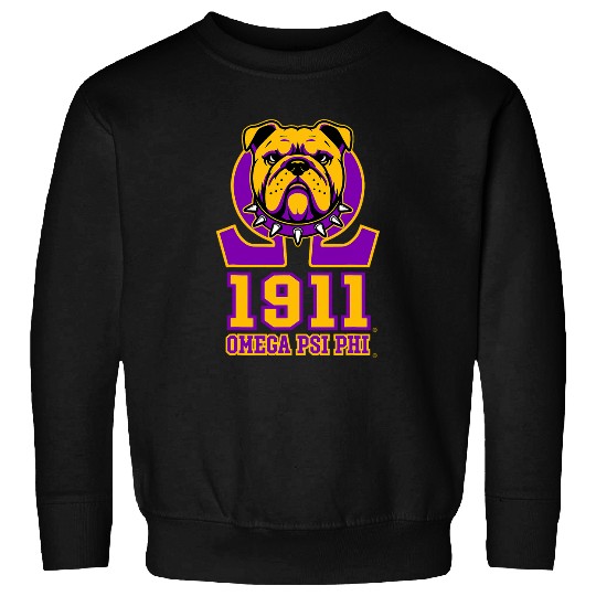 English Bulldog Pet Omega Psi Phi Fraternity Omega Psi Phi Bulldog Sweatshirts