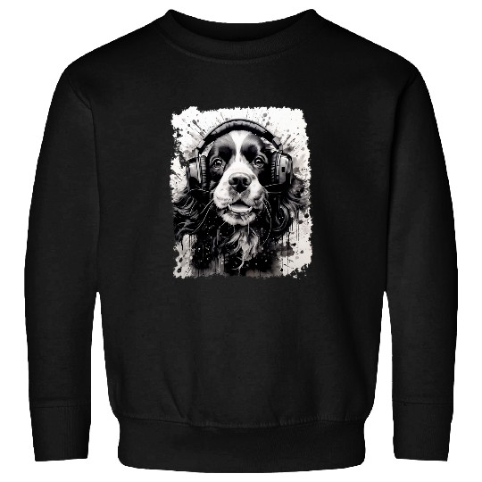 Cavalier Pet Pop Art Dog Cavalier King Charles Spaniel Music Sweatshirts