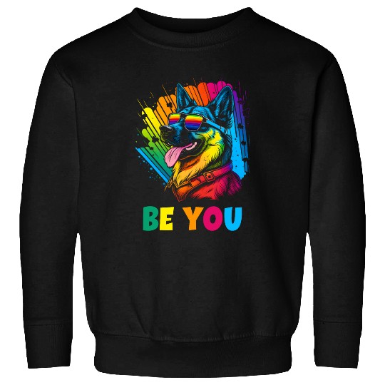 German Shepherd Pet Be You Dog LGBTQ Pride Month Rainbow Gay Sweatshirts