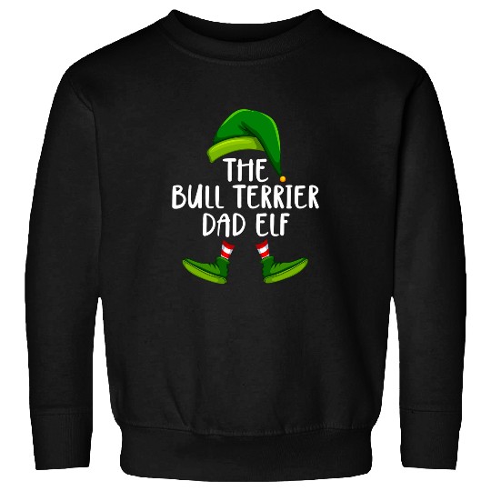 Bull Terrier Pet Dad Dog Elf Funny Christmas Pajama X mas Men Sweatshirts