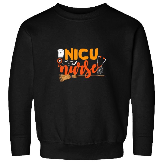 NICU nurses Halloween Spooky Spiders Web Novelty Sweatshirts
