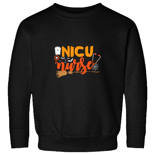 NICU nurses Halloween Spooky Spiders Web Novelty Sweatshirts