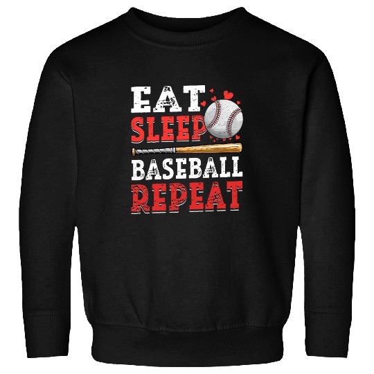 Sport Baseball Eat Sleep Baseball Repeat For Men Women Fathers Day 3 Sweatshirts