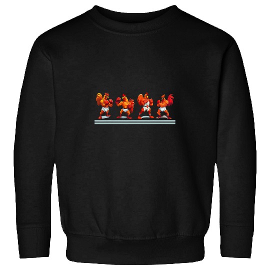 Boxer Pet Fighter Roosters body builder cock fight cool boxer chicken Sweatshirts