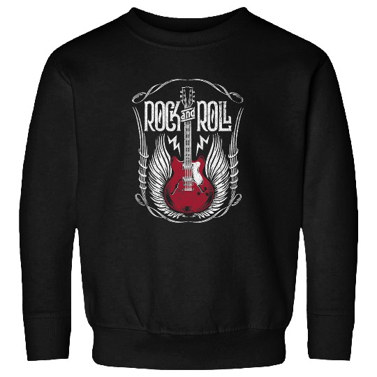 Funny Guitar Distressed vintages Retro 80s Rock Roll Music Guitar Wings 2 Guitarist Sweatshirts