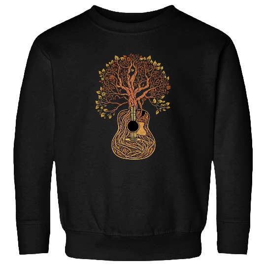 Funny Guitar Lover Acoustic Guitar Tree of Life Guitar Player Nature Guitarist Sweatshirts