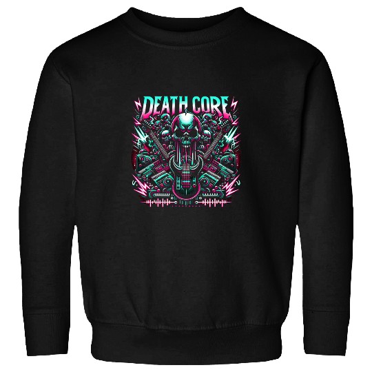 Funny Guitar Deathcore Skull Guitar Speakers Heavy Metal Band Graphic 1 Sweatshirts
