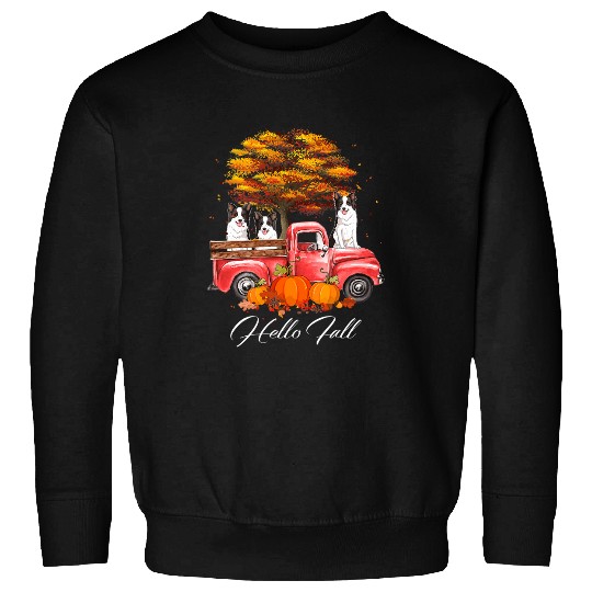 Border Collie Pet Happy Fall Yall Border Collie Truck Fall Vibes Thanksgiving Sweatshirts