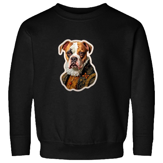 Boxer Pet Baroque Renaissance Boxer Bull Dog Portrait Sweatshirts
