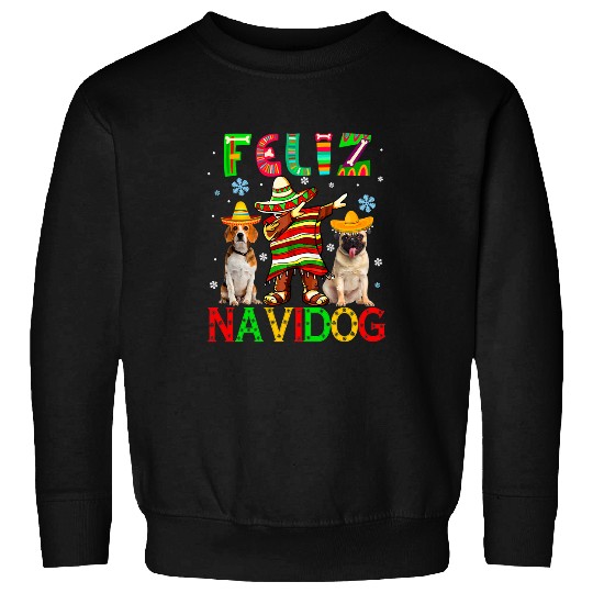 Beagle Pet Pug Lover Feliz Navidad Dog Dabbings Mexican With Beagle Pug Sweatshirts
