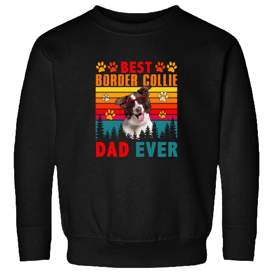 Border Collie Pet Vintage bests Border Collie Dad Ever Cute Dog Sunglasses Sweatshirts