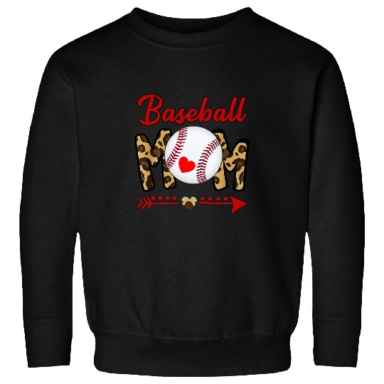 Sport Baseball mom leopard spftball happy mors day mama nana Sweatshirts
