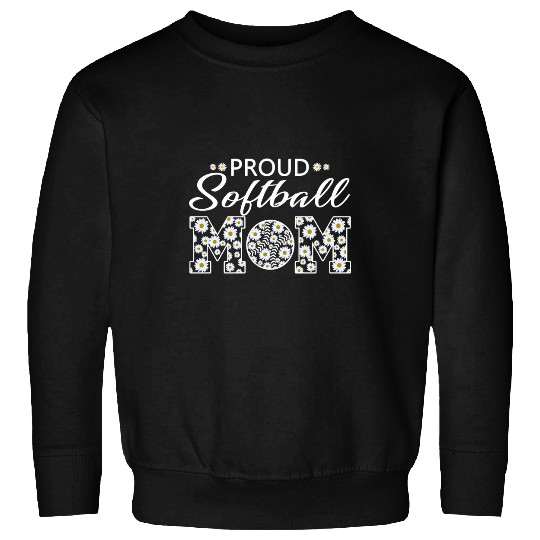 Softball Gift Mom Proud Daisy Sweatshirts