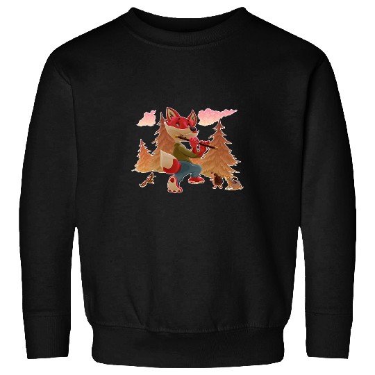 Coyote Mammal Bassoonist Music Orchestra wolfs Playing Bassoon Instrument Sweatshirts