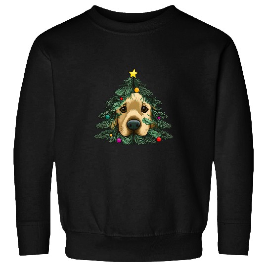 Golden Retriever Pet GoldenRetrieverPuppy in Christmas tree Sweatshirts