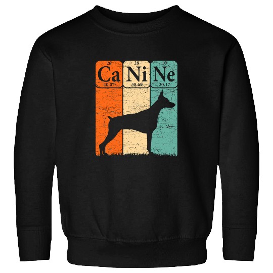 Doberman Pet Pinscher Dog Periodic Table Elements Dog Canine Sweatshirts