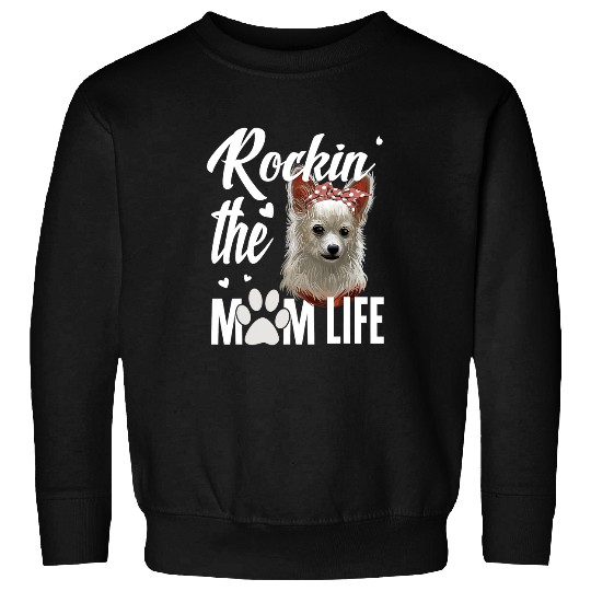 Papillon Pet Rockin The Papillon Mom Life Sweatshirts