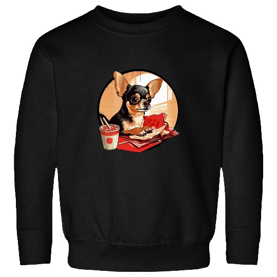 Chihuahua Pet Reading or Doing Accounting Sweatshirts