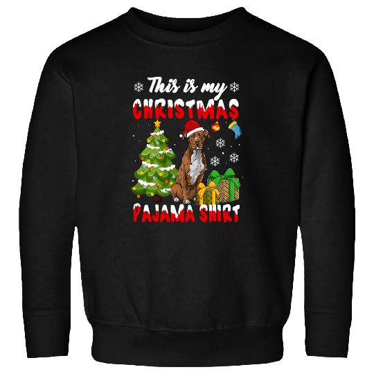 Pitbull Pet This Is My Christmas Pajama Pitbull Funny Holiday 271 Sweatshirts