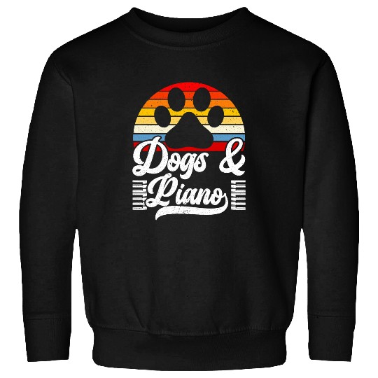 Funny Piano Music Dogs And Piano Musician Musical Instrument Pianist Music 1 Sweatshirts