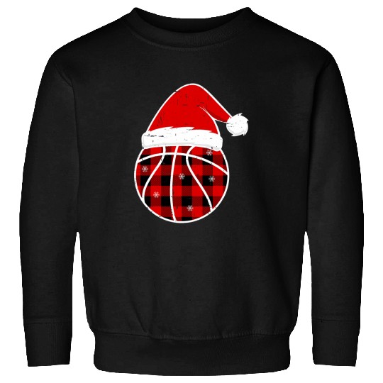 Sport Basketball Red Black Green Plaid Christmas Sports Basketball Xmas Sweatshirts