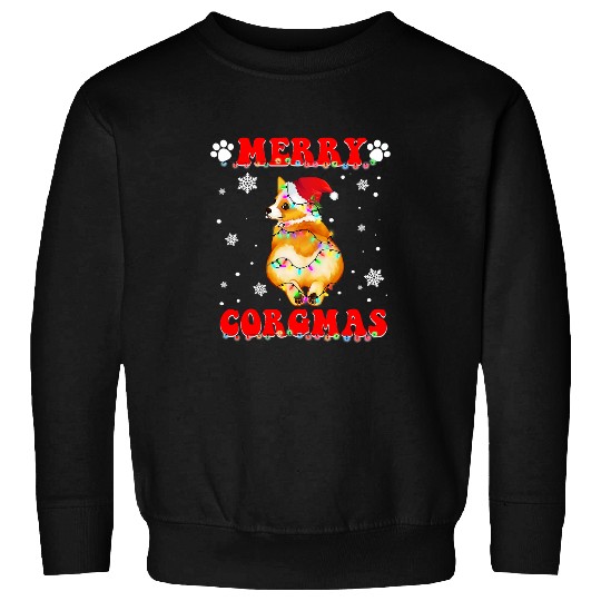 Corgi Pet Dog Merry Corgmas Santa Merry Art Christmas308 Sweatshirts