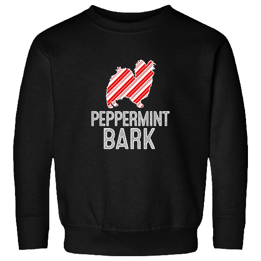 Papillon Pet Peppermint Bark Christmas Sweatshirts