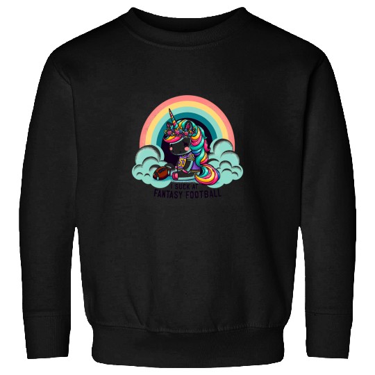Sport American Football I Suck at Fantasy Football Unicorns Rainbow Loser 5 Sweatshirts