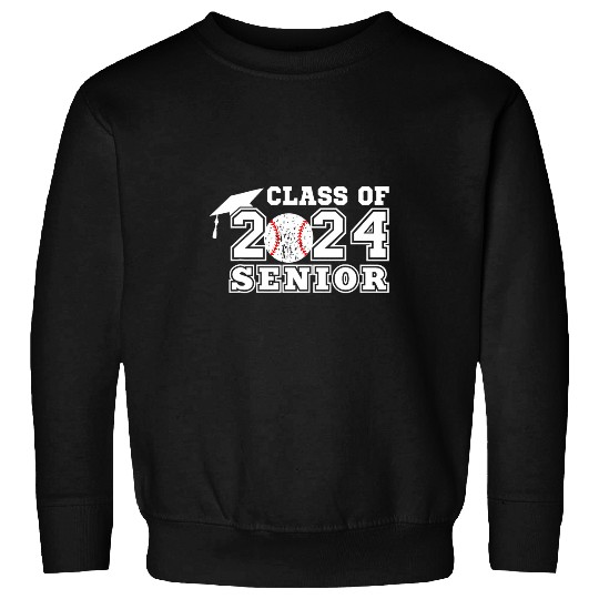 Sport Baseball Graduation Senior Class of 2024 Graduate Baseball Player Sweatshirts