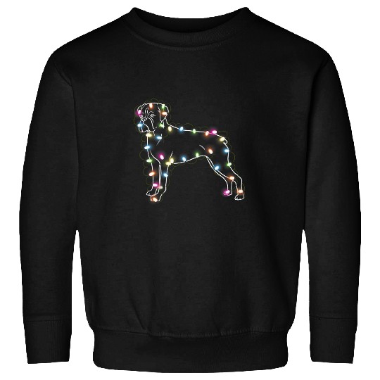 Boxer Pet Christmas Light Funny Boxer Lover Sweatshirts