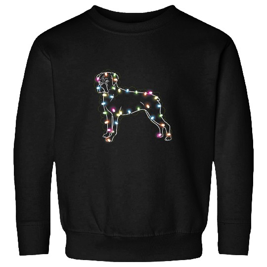 Boxer Pet Christmas Light Funny Boxer Lover Sweatshirts