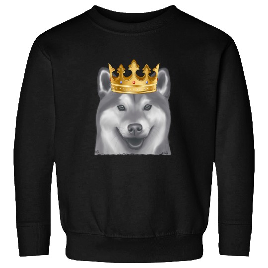 Shiba Inu Pet Wearing A Crown Sweatshirts