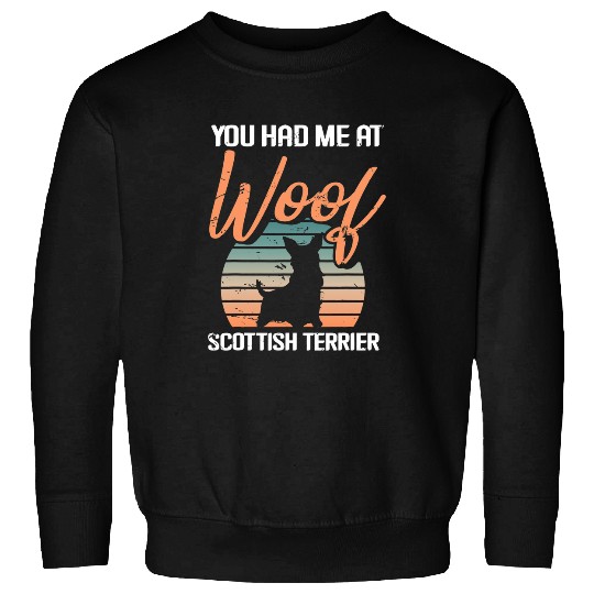 Scottish Terrier Pet Retro Scottish Terrier Woof Scottie Dog Breed Owner Puppy Sweatshirts