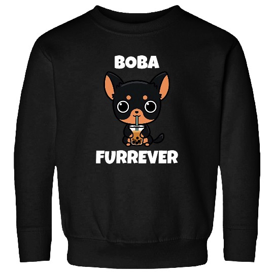Miniature Pinscher Pet Boba Furrever Funny Dog Bubble Tea Sweatshirts